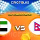 UAE vs NEP Live Score, CWC League-2 One-Day 2022 Live Score Updates, Here we are providing to our visitors UAE vs NEP Live Scorecard Today Match in our official