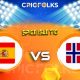 NOR vs SPA Live Score, ECI Spain T20I Tri-Series 2022 Live Score Updates, Here we are providing to our visitors NOR vs SPA Live Scorecard Today Match in our of.